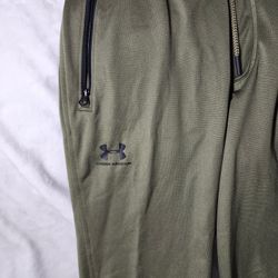 Under Armour Sportstyle Tricot Jogger Pants Men Small Green Loose Fit Athleisure