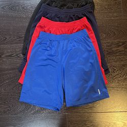 Reebok Yourh large L 14 -16 Basketball shorts set of 4 Black Blue Red Navy