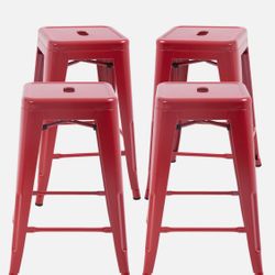26 Inches Indoor/Outdoor Metal Bar Stools. 6 Total!