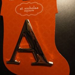 NEW ~ DECORATIVE 3" SILVER MONOGRAM PIN ~ LETTER "A"
