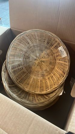 Round wicker baskets