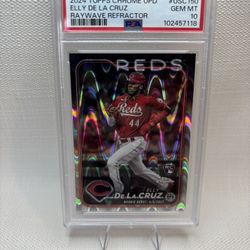 2024 Topps Chrome Update Elly De La Cruz RC RayWave Refractor #USC150 PSA 10
