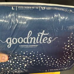 Goodnites - Large Two Packs $20 /both or $13 Each