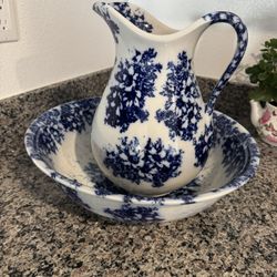 Antique China Pitcher Bowl