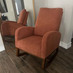 Solid Wood Upholstered Rocking Chair 