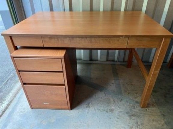 Dubois Wood Products Desk with Drawers and Chair