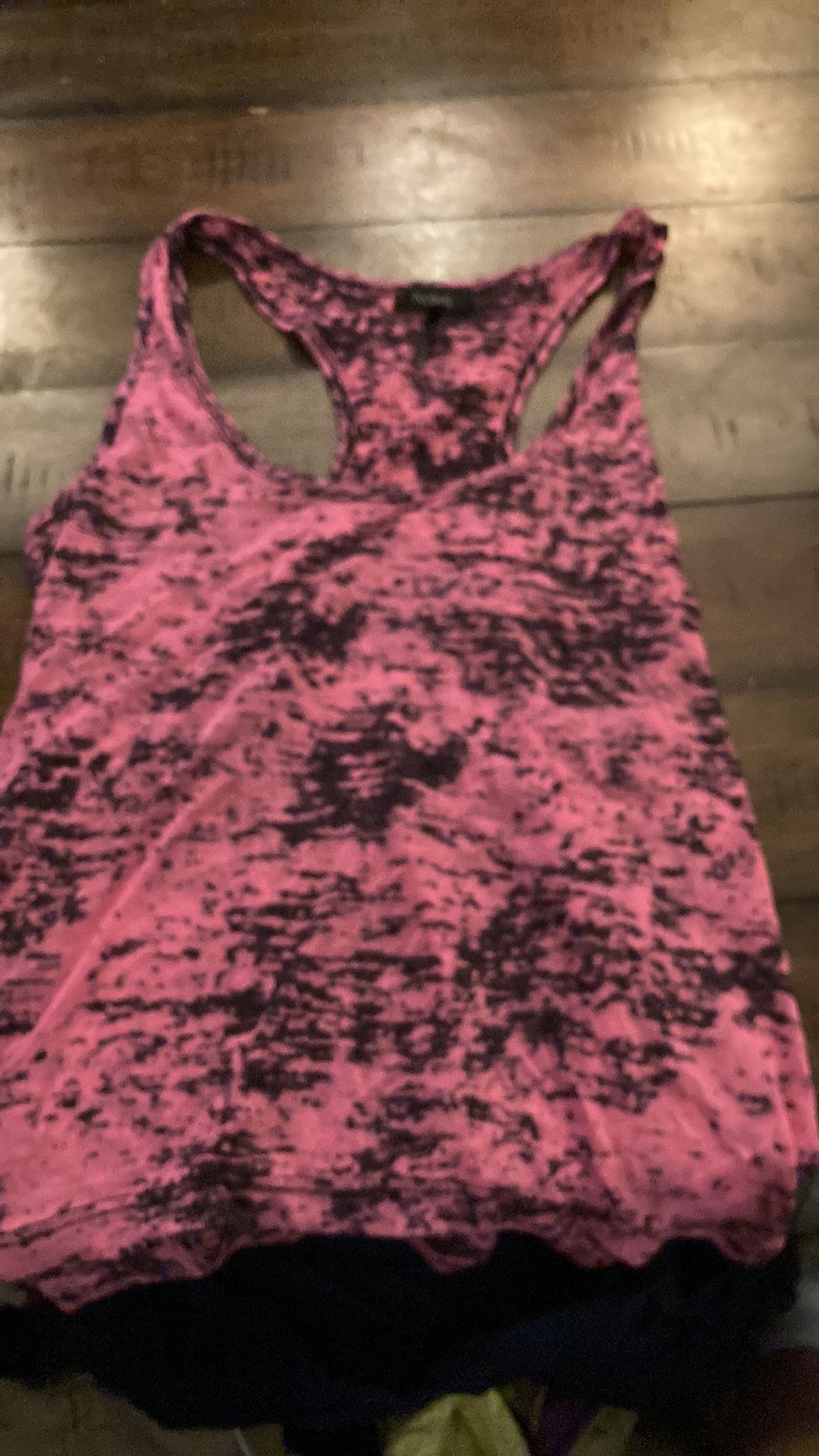 Tank top T back pink and black