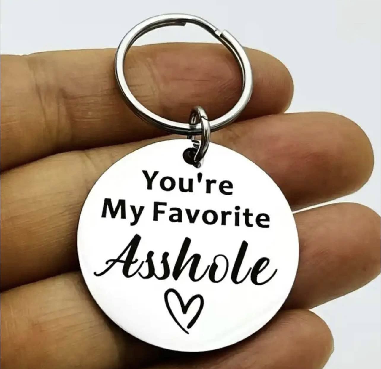 New! You’re My Favorite As#hole Keychain Boyfriend Husband Gifts For Him w Gift Bag