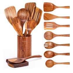 9 Piece Wooden Utensil Set