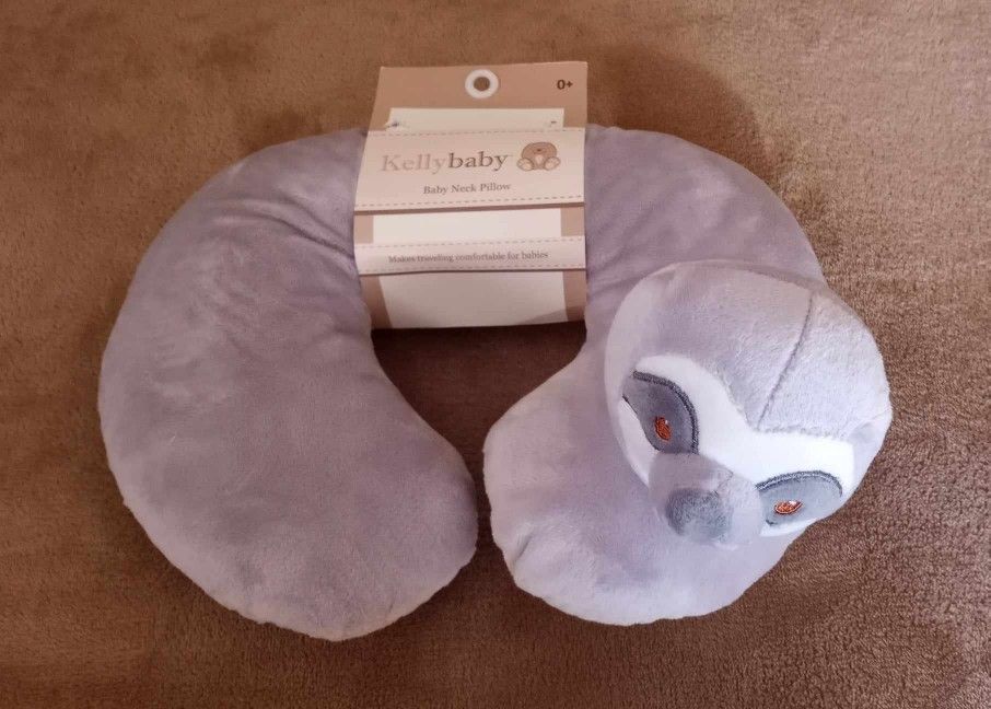 NEW Kellybaby gray sloth baby neck pillow 10" PRICE IS FIRM