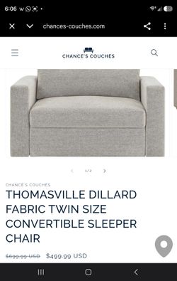 THOMASVILLE DILLARD FABRIC TWIN SIZE CONVERTIBLE SLEEPER CHAIR