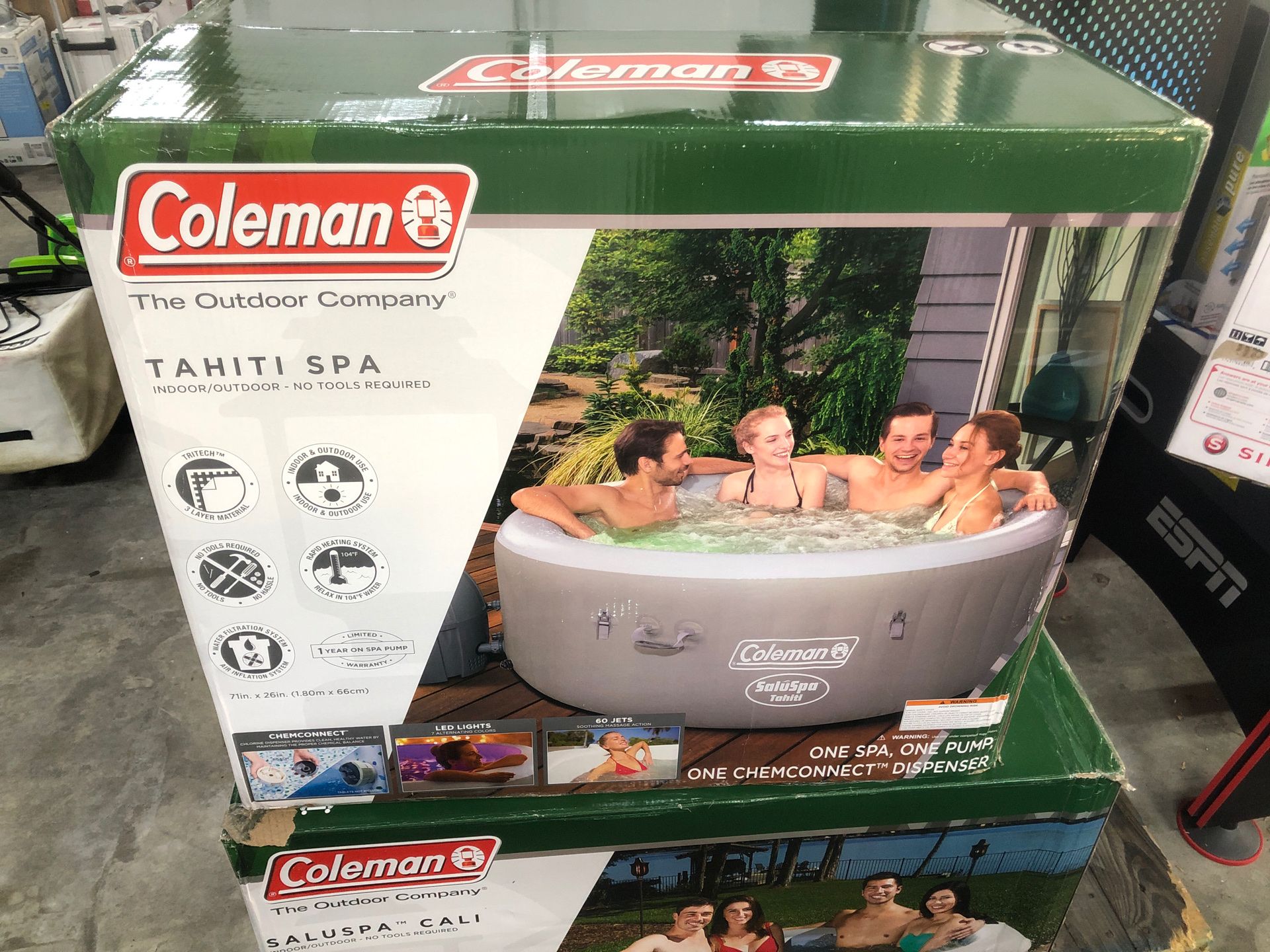 Title Coleman SaluSpa 71" x 26" Tahiti AirJet Inflatable Hot Tub, 24