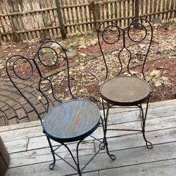 Metal ice cream chairs, Set of Two 