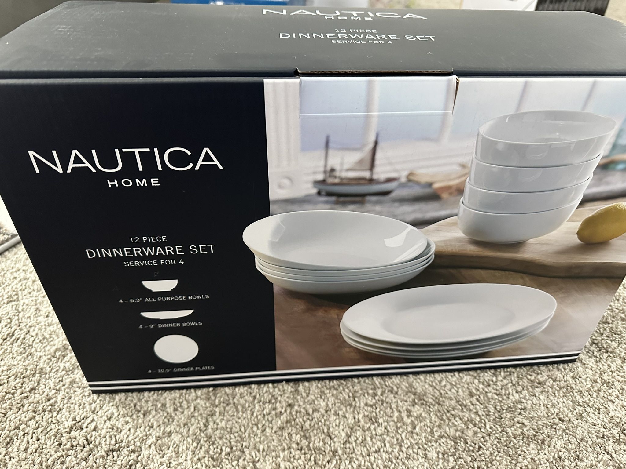 Nautica Dinnerware Set 12-piece Brand New In Box