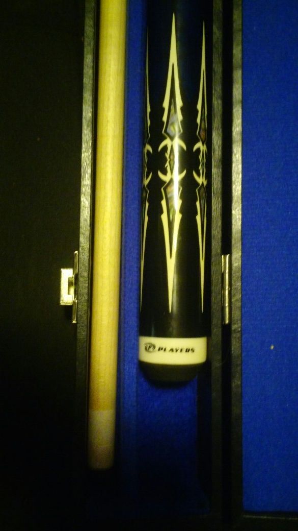 Custom Pool Cue P Players K1509 Blue and White