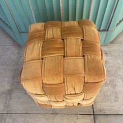 Velvet Woven Pouf