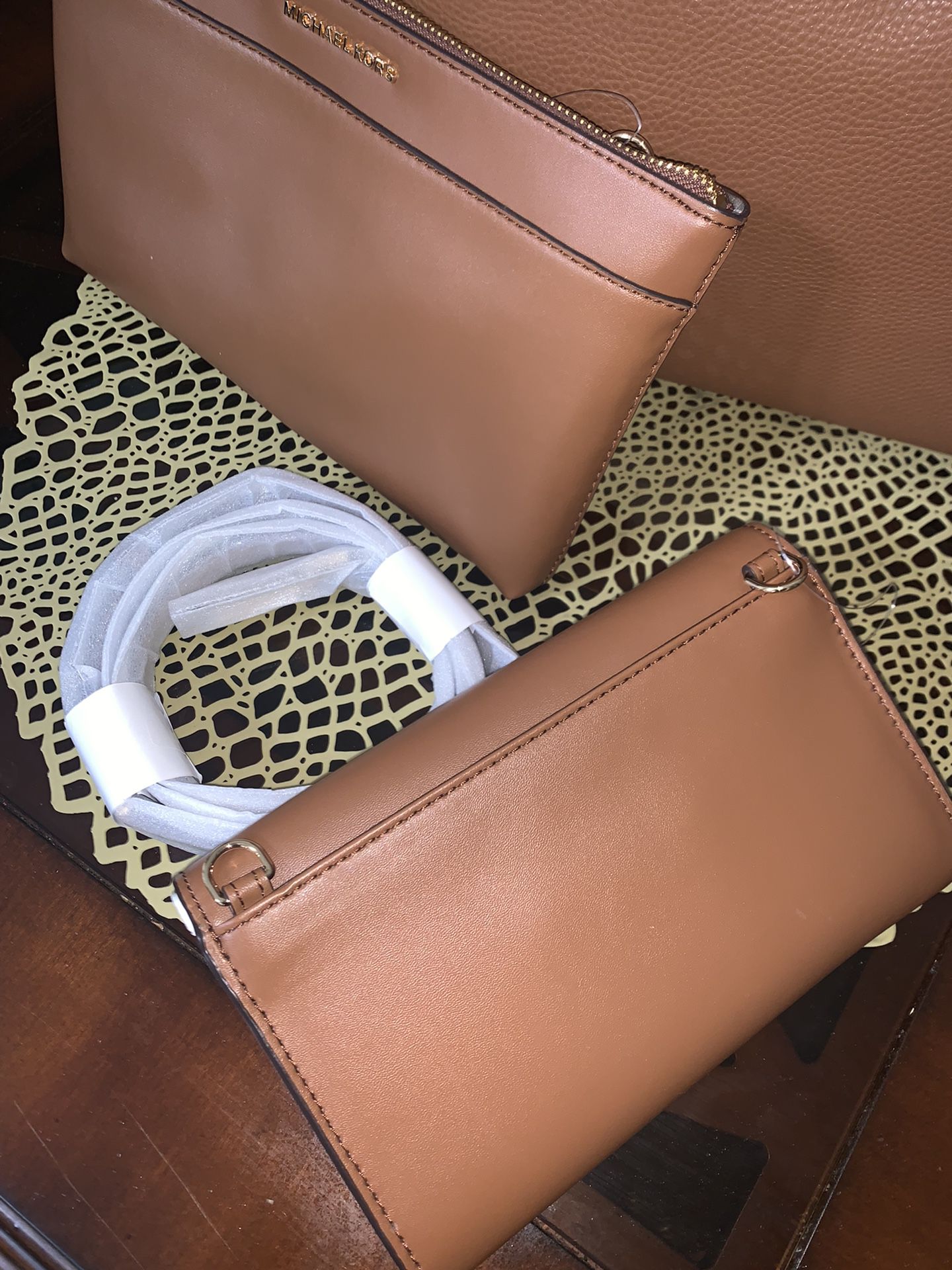 Kimberly Large Faux Leather 3-in-1 Tote Bag Set