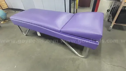 6' retro chaise lounge vinyl couch vintage purple chair seat 80s 90s