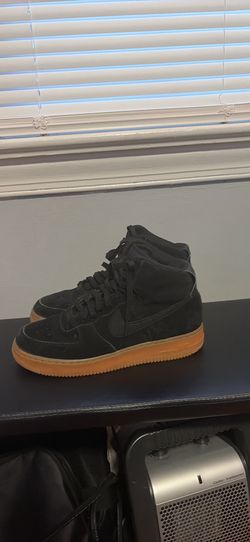 Nike Air Force 1 Mid Black Suede / Gum Sole – Size 8.5 – Great Used Cond.