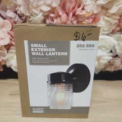 1-Light Black Outdoor Jelly Jar Wall Lantern Sconce