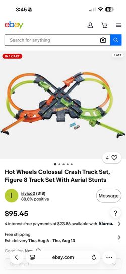 Hot wheels motorized crash track