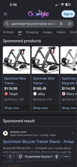 Bicycle trainer stand