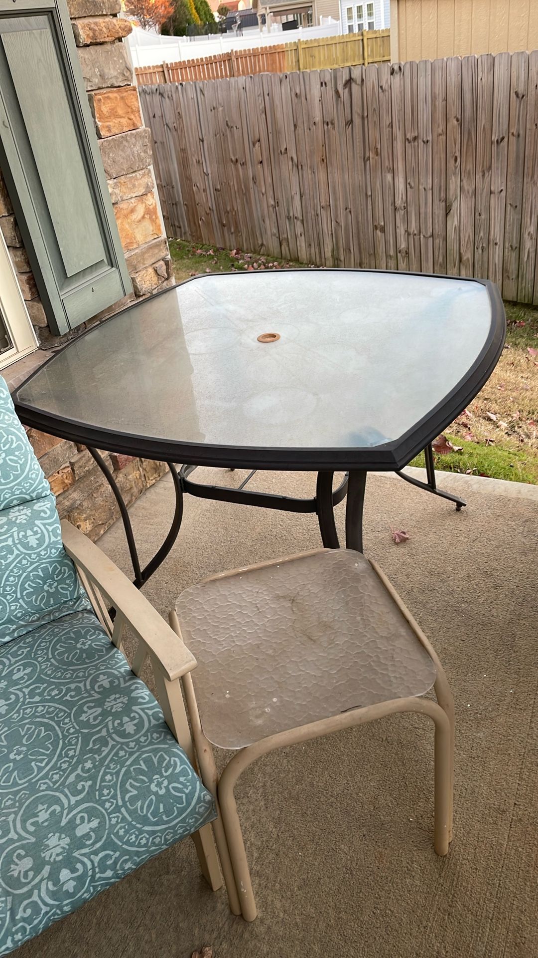 Outdoor table With umbrella Hole