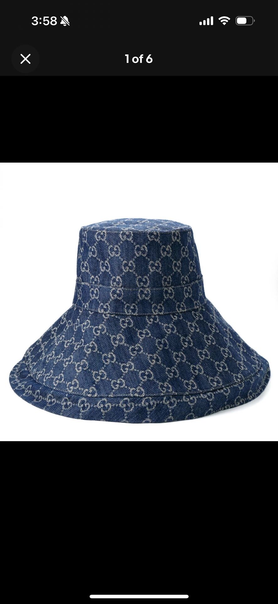 Gucci Denim Wide Brim Bucket Hat