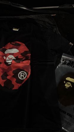Bape Red Camo Head Black Tee