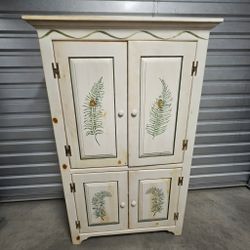 Cream Fern Wooden Cabinet, 4 Shelves, 1 Drawer - Like New – Greensboro, NC