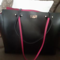 Lg. Kate Spade Tote Black/pink 