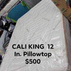 CALI-KING ORGANIC COTTON 12 INCH PILLOWTOP SET 