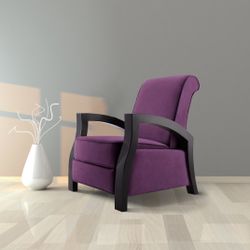 Artiva USA Wood Java Black Premium Microvelvet Recliner, Purple