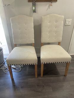 Set of 2 Tufted Upholstered Dining Chairs