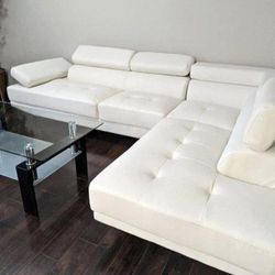 White Sectional Set 