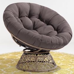 Papasan Outdoor & Indoor Chair - Brown Frame and Light Gray ( Smoky) Cushion