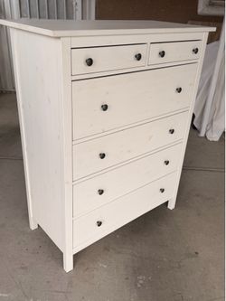 IKEA HEMNES 6-Drawer Dresser – White Stain Exposed Wood| Solid Wood | Great Storage