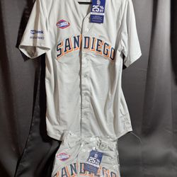 MLB San Diego PADRES Cotapaxi Gray Stitched Baseball Jersey Adult  Size S 