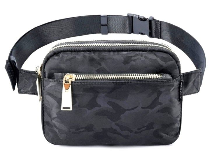 Black Camouflage Unisex Belt Bag Fanny Pack