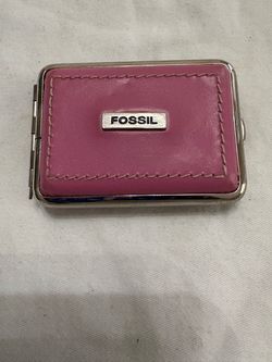 Fossil Pink Leather Pill Case