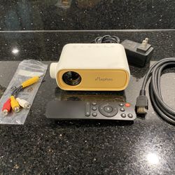 ELEPHAS Portable Mini LED HD Projector with Remote & Cables for iPhone Laptop 