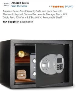 Amazon Basics Steel Security Safe and Lock Box with Electronic Keypad,