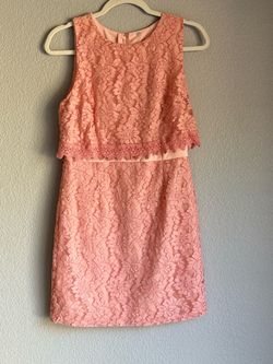Girls Pink Lace Sleeveless Overlay Dress Size Large