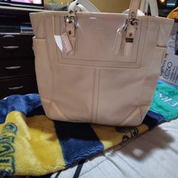 White Leather Coach Purse