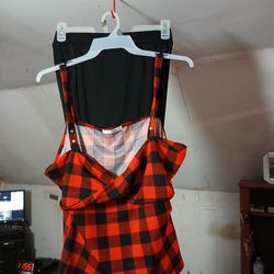 Checkerboard  Red N Black Outfit  Woman's 