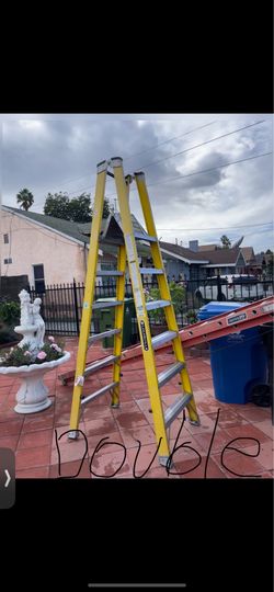 Excellent condition, double side heavy duty, different sizes fiberglass ladders