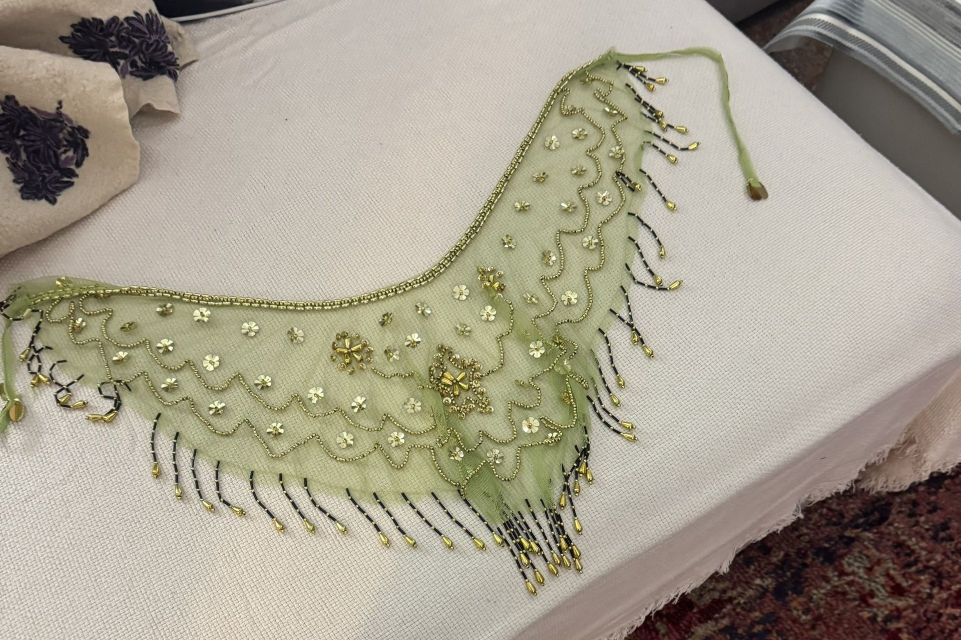 Belly Dance Hip Scarf w/ Coins (Green)