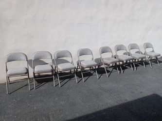 8 Samsonite by Meco Sudden Comfort Folding Steel Frame Chairs made in USA