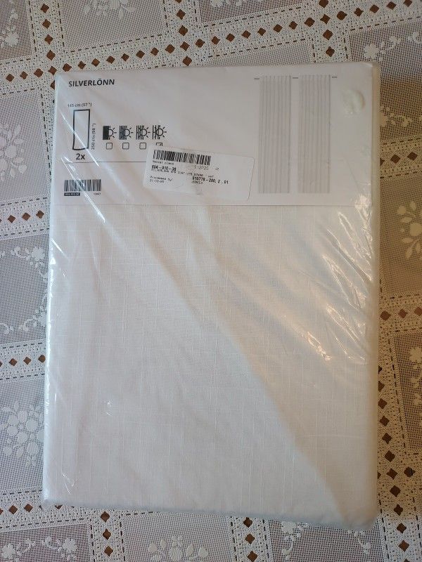 Ikea Silverlonn Sheer Curtains - 1 Pair - White 57"x98"
