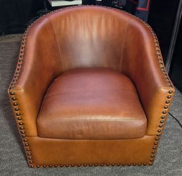 Pottery Barn Leather Swivel Chair